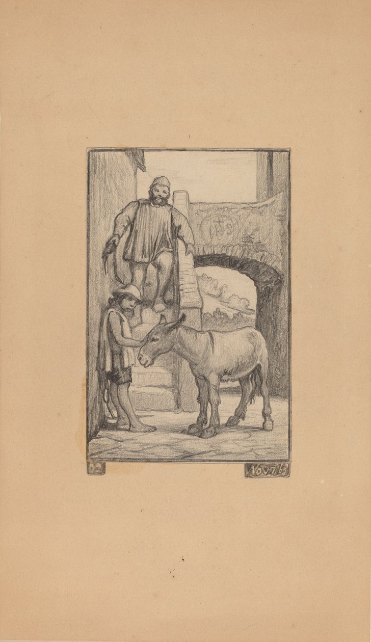 Sønnen og eselet, 1863. av Elihu Vedder