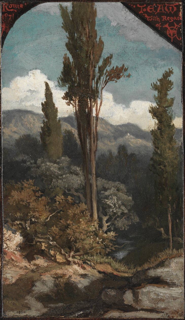 Tre trær: Italia, 1871. av Elihu Vedder