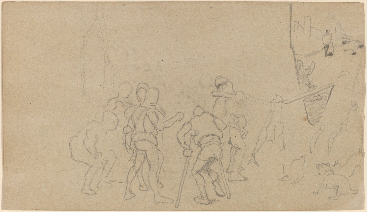 Landsbyscene av Elihu Vedder