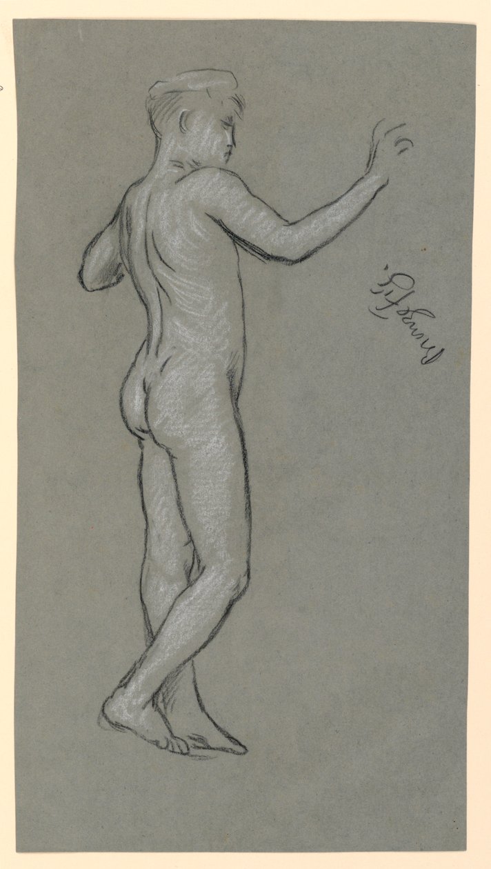 figurstudie for en fontenedesign av Elihu Vedder