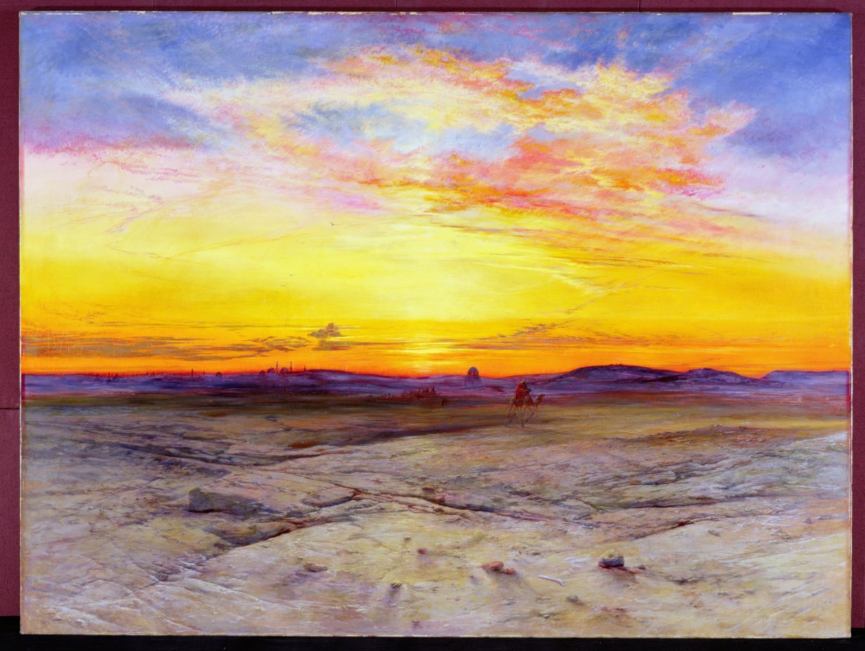 Sultanenes graver nær Kairo, ved solnedgang, 1865 av Elijah Walton