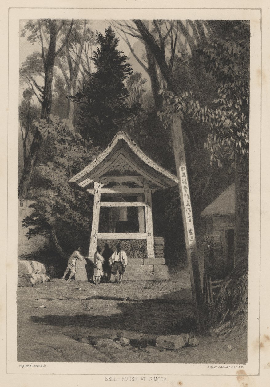 Bell-House i Simoda, 1855 av Eliphalet Brown