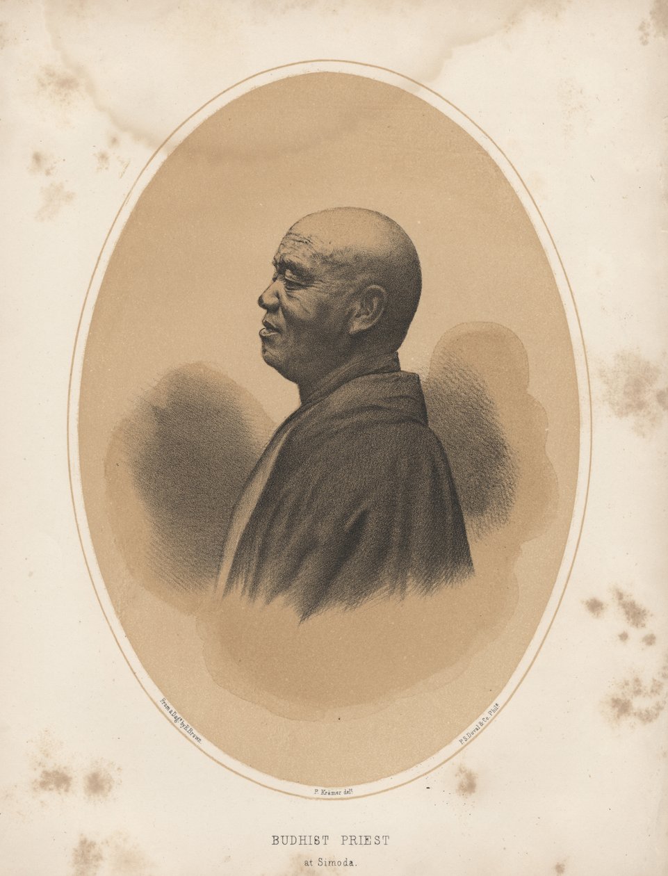 Buddhistprest i Simoda, 1855 av Eliphalet Brown
