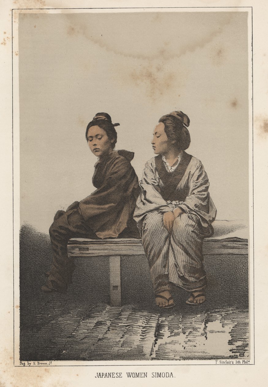 Japanske kvinner, Simoda, 1855 av Eliphalet Brown