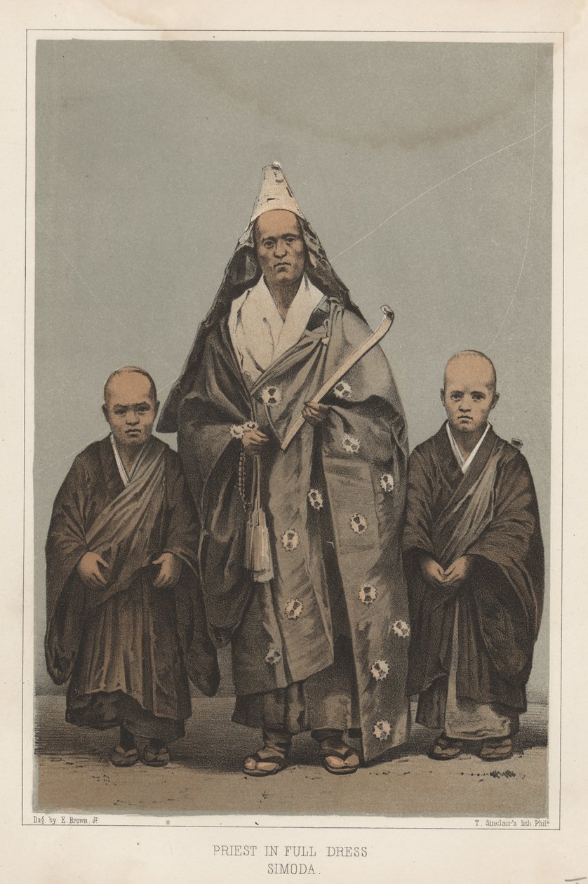 Prest i full kjole, Simoda, 1855 av Eliphalet Brown
