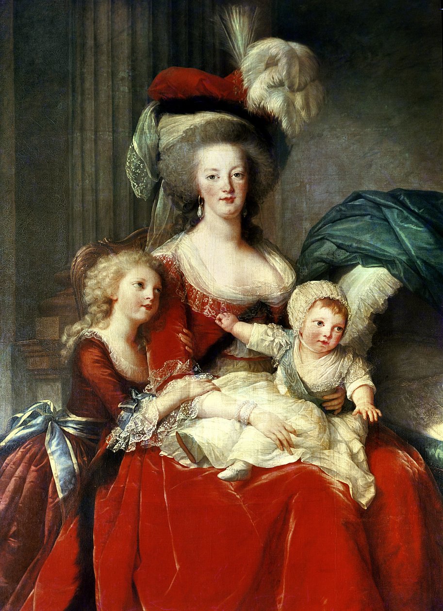 Marie-Antoinette (1755-93) og hennes fire barn, 1787 (detalj av 3822) av Elisabeth Louise Vigee Lebrun