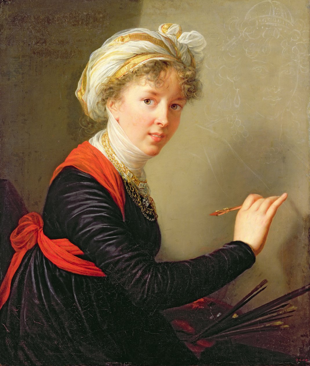 Selvportrett, 1800 av Elisabeth Louise Vigee Lebrun