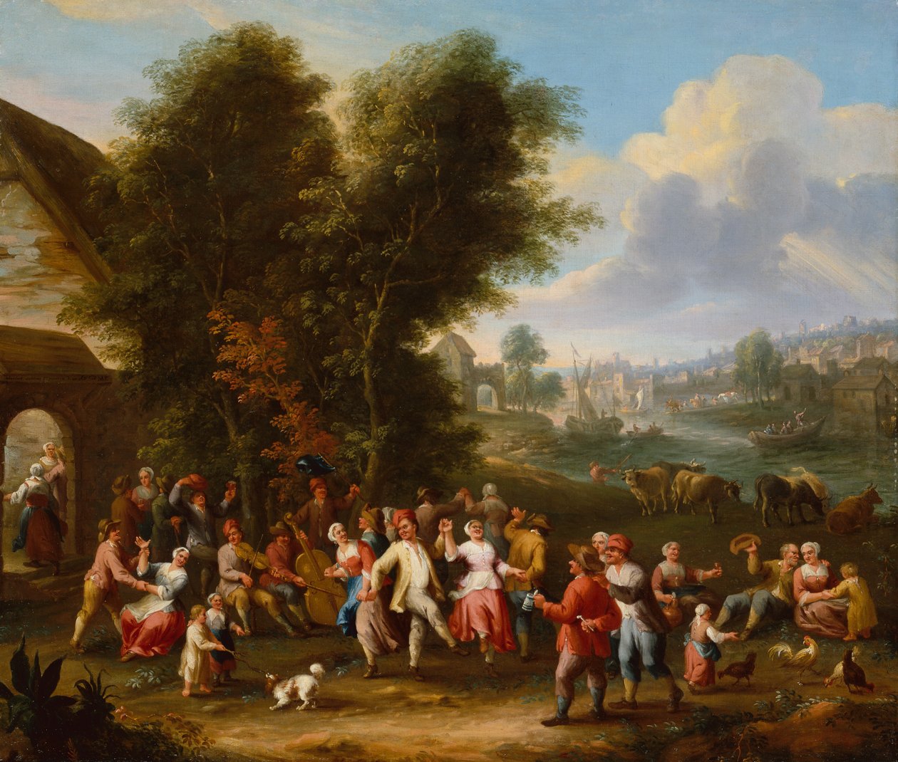 A Village Kermesse (olje på lerret) av Elisabeth Seldron