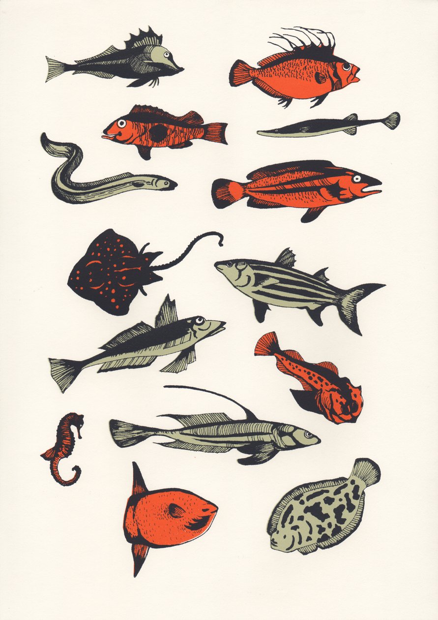 Orange Plain Fish, 2016 (skjermtrykk) av Eliza Southwood