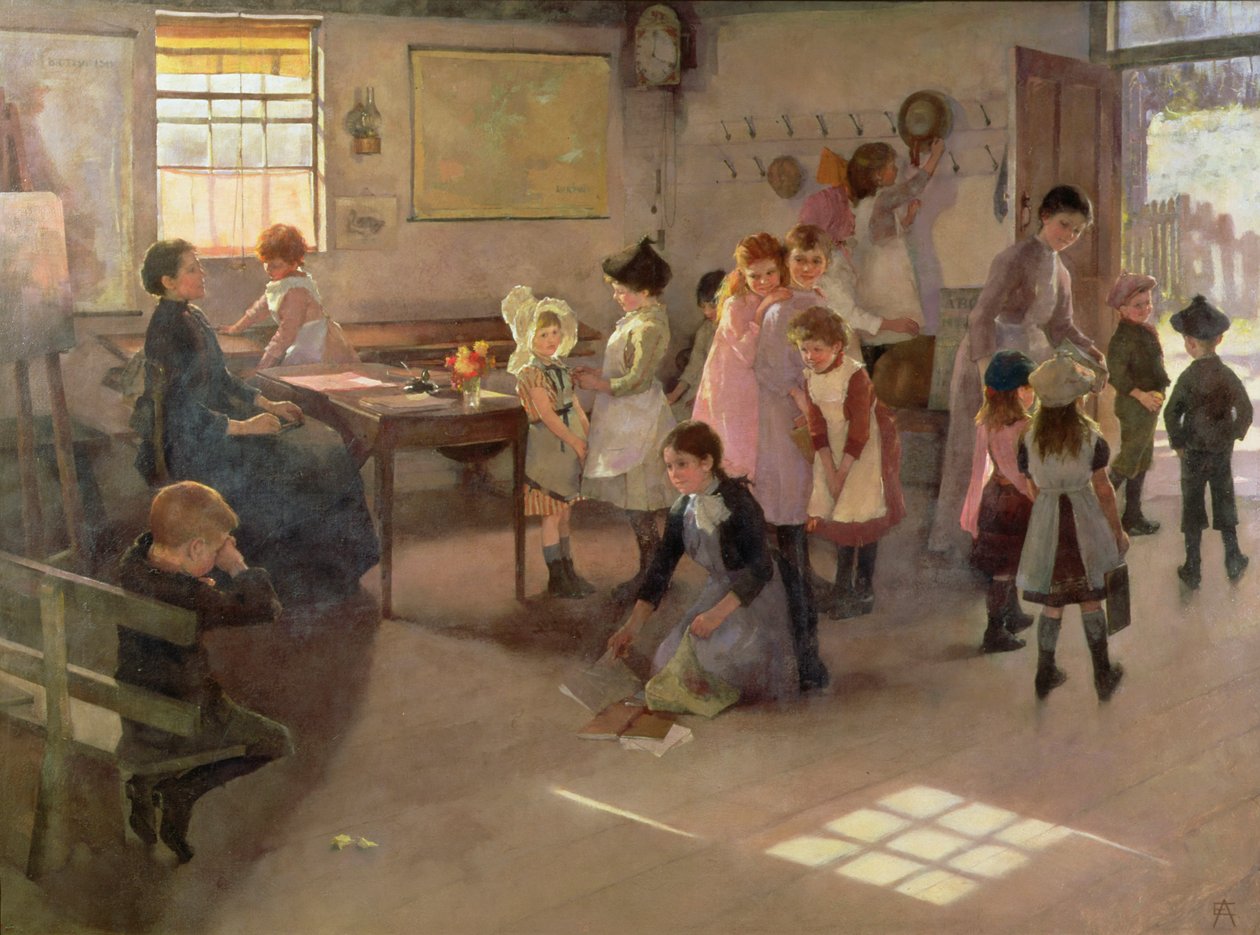 Skolen er ute, 1889 av Elizabeth Adela Stanhope Forbes