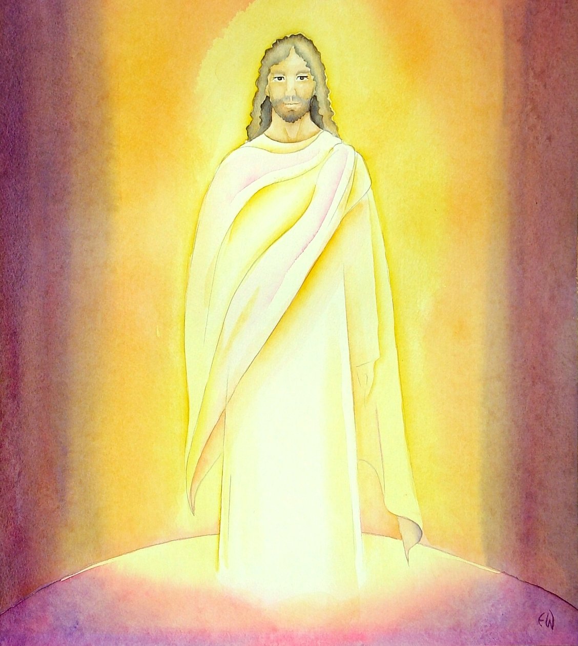 The Risen Jesus, 2001 (w/c på papir) av Elizabeth Wang