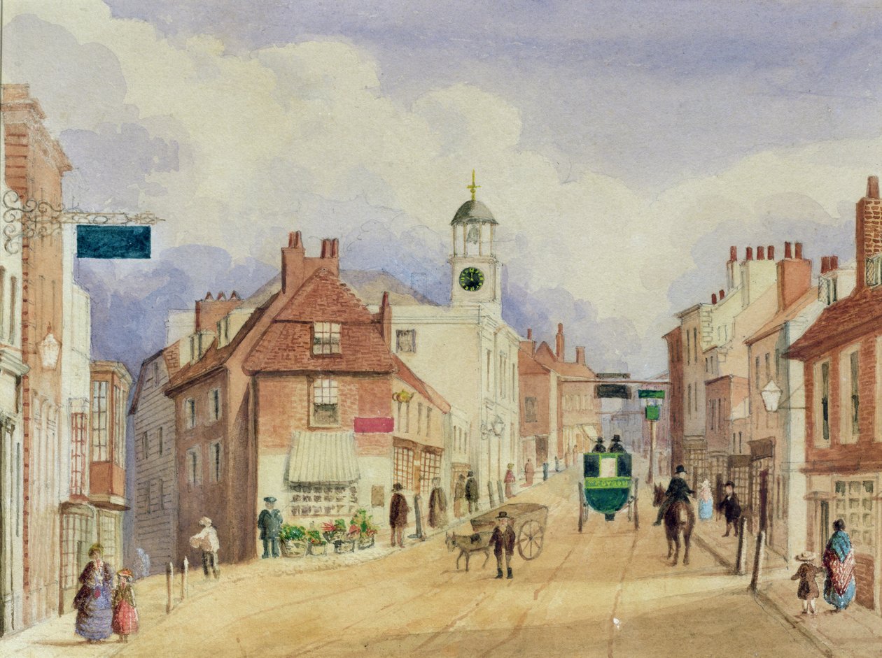 Croydon High Street, ca. 1850-55 av Ellen Keen
