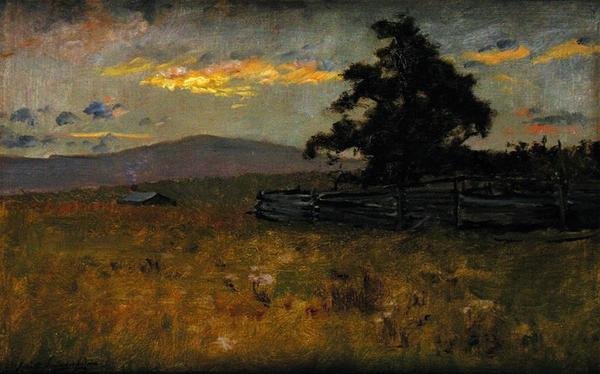 Grønt og gull (olje på lerret) av Elliott Daingerfield