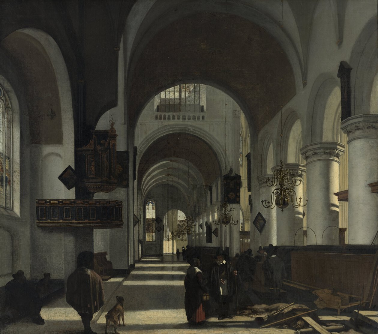 Interiøret i en kirke av Emanuel de Witte