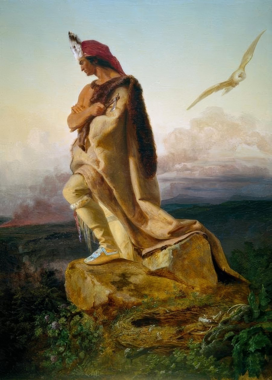 Cooper, The Last of the Mohicans / E.G. Leutze av Emanuel Gottlieb Leutze