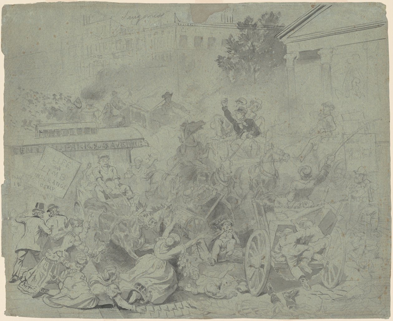 New York – Gatescene av Emanuel Gottlieb Leutze
