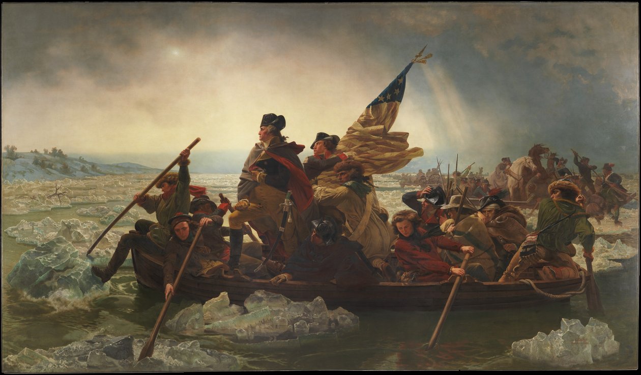 Washington krysser Delaware av Emanuel Leutze