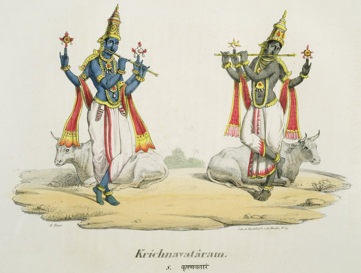Krishna Venugopala, gravert av de Marlet og du Bouloi av Emil Beau