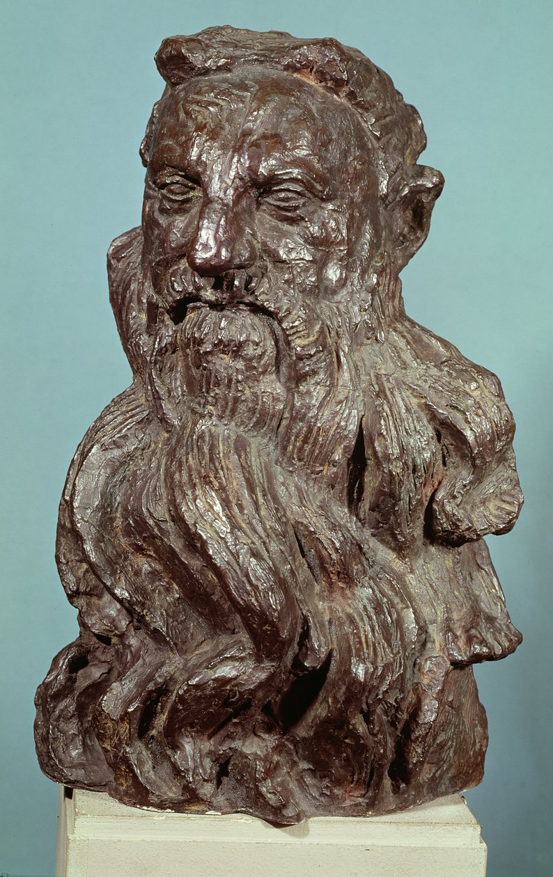 Byste av Auguste Rodin (1840-1917) 1909 (bronse) av Emile Antoine Bourdelle
