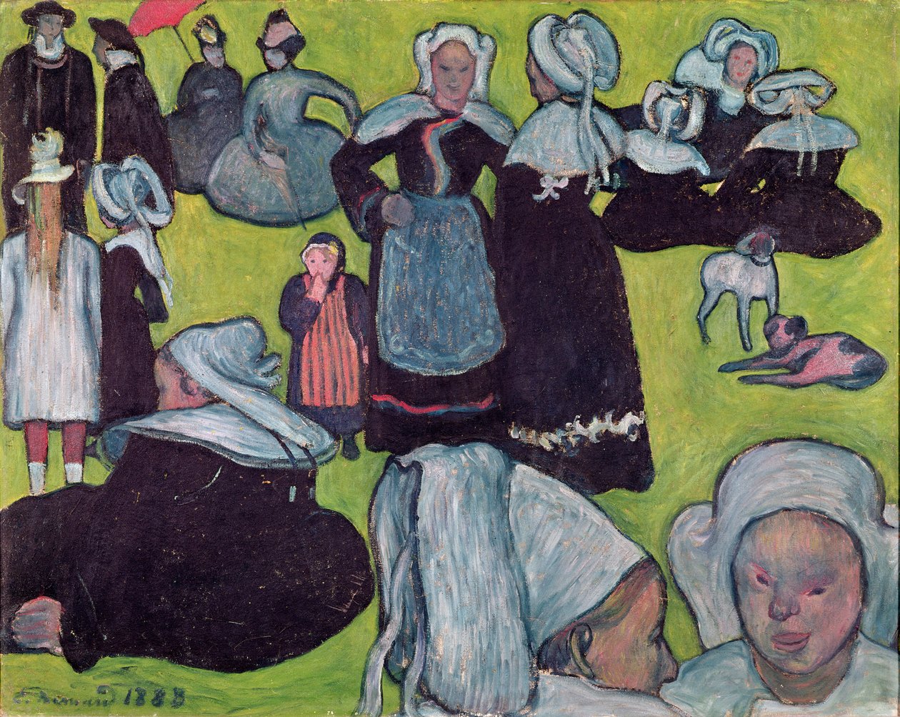 Bretons in a Field eller, The Pardon, 1888 av Emile Bernard