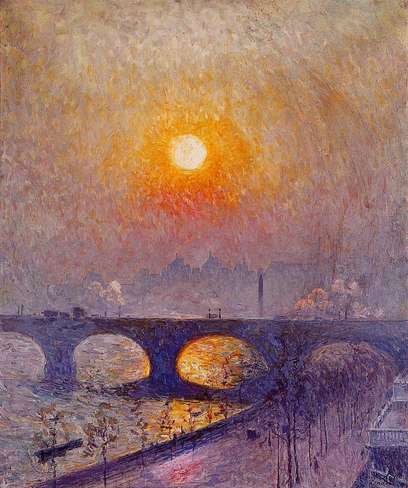 Solnedgang over Waterloo Bridge av Emile Claus