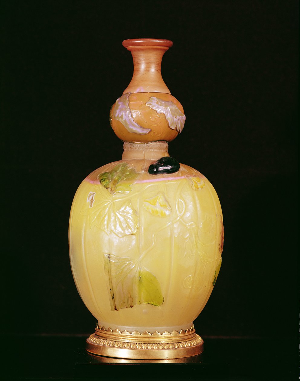 Gul vase (glass) av Emile Galle