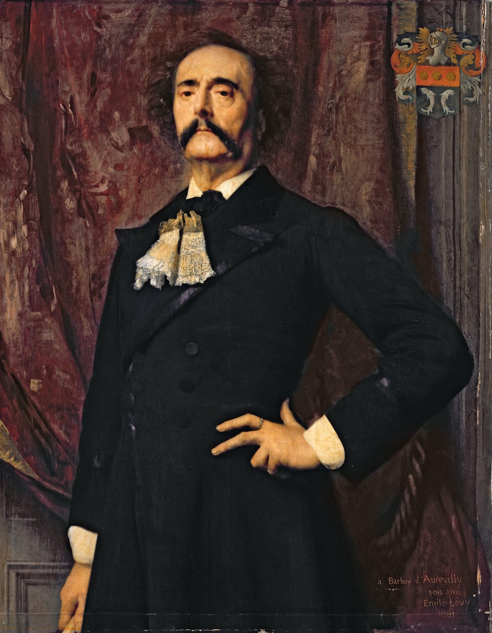 Portrett av Jules Barbey d'Aurevilly (1808-89) 1881 av Emile Levy