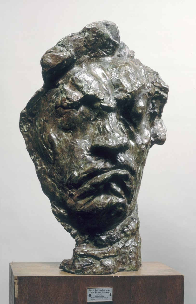 Stor tragisk maske av Ludwig van Beethoven (1770-1827) 1901 (bronse) av Emile Antoine Bourdelle