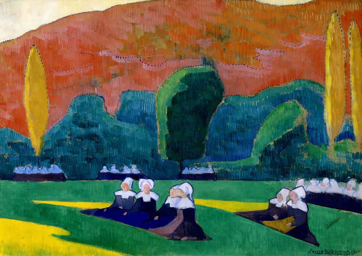 Bretonske kvinner deltar på benådning av Emile Bernard