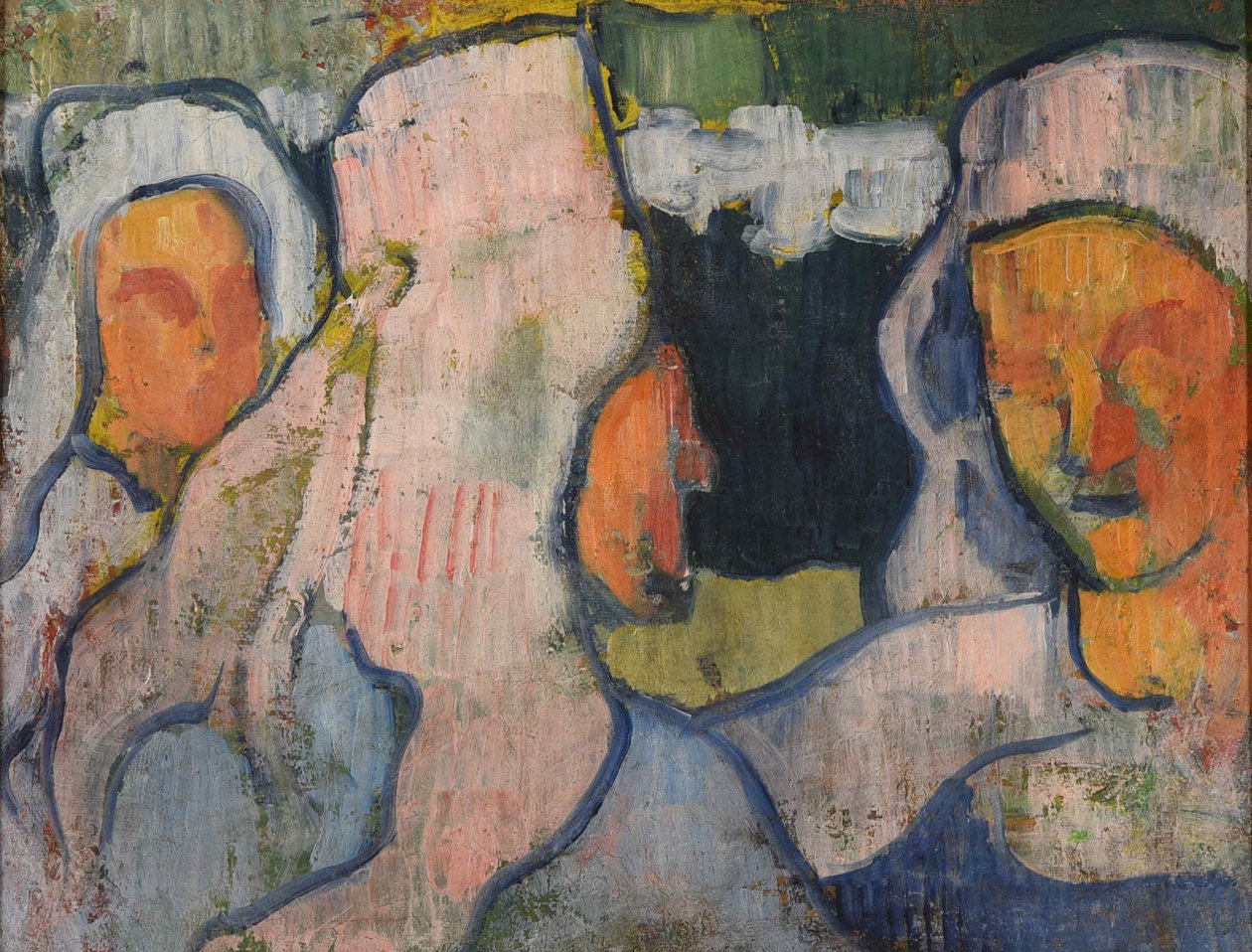Tre bretonske kvinner i sørgende hodeplagg, 1888. av Emile Bernard