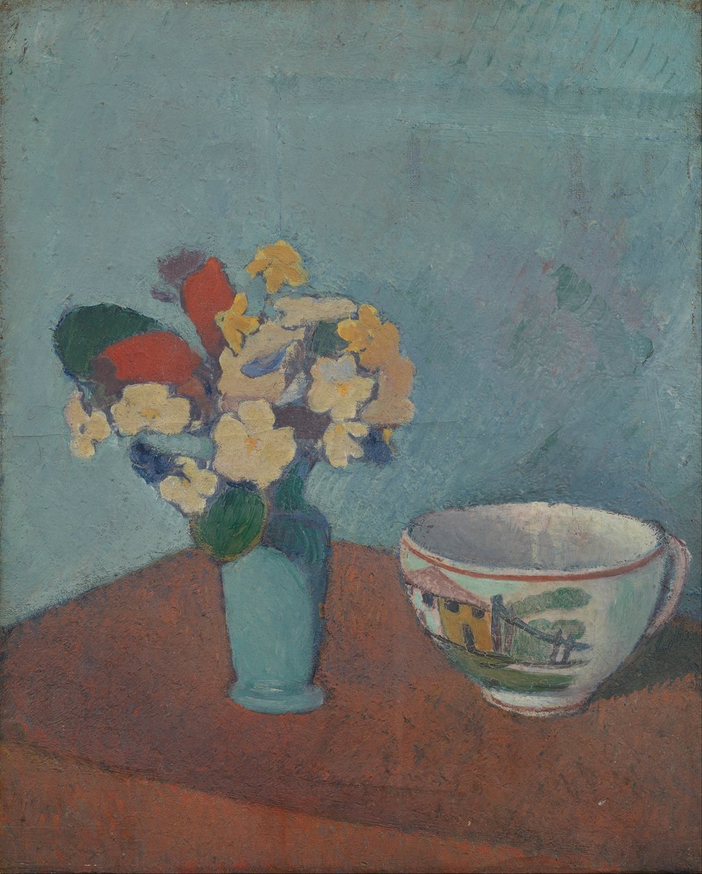 Vase med blomster og kopp av Emile Bernard