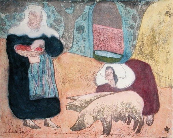Kvinner med griser av Emile Bernard