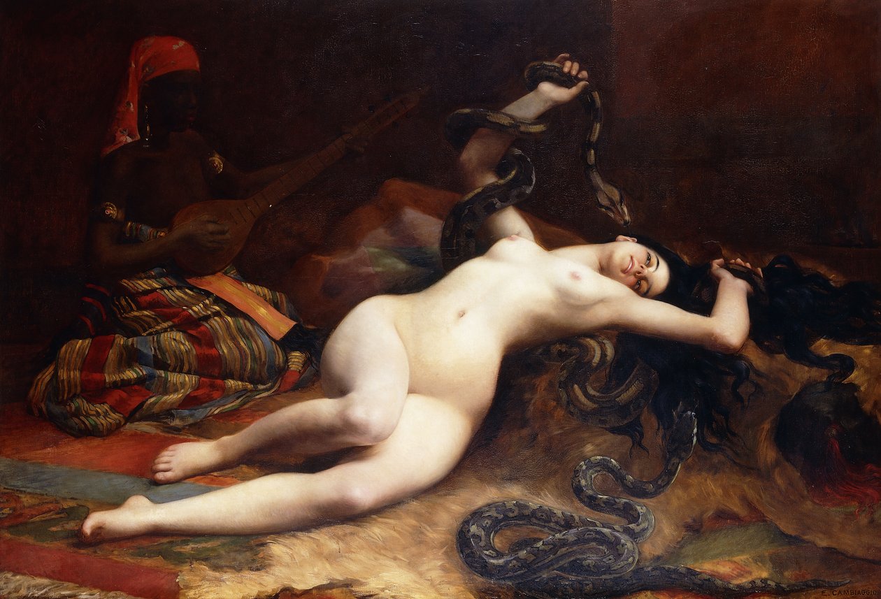 A Charmer (olje på lerret) av Emile Cambiaggio