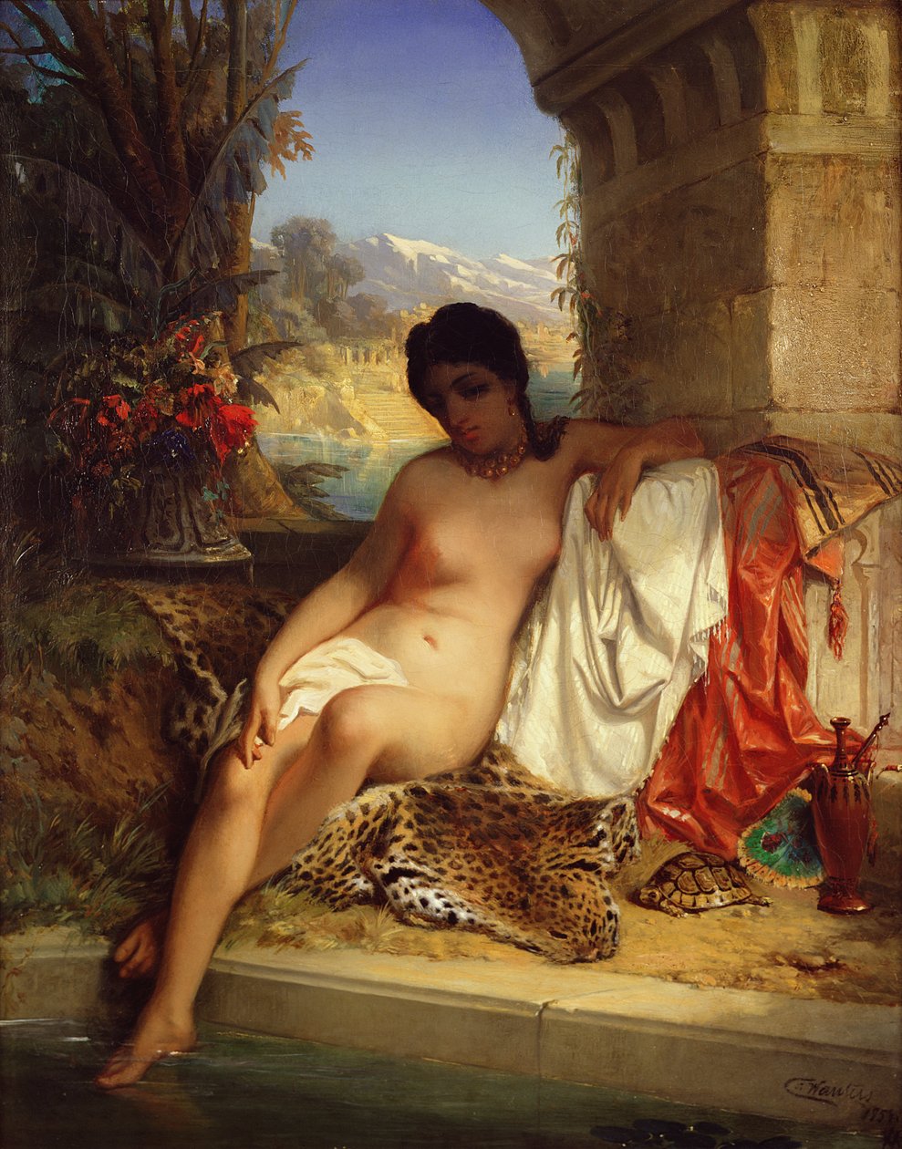 Odalisque, ca. 1880 av Emile Charles Wauters