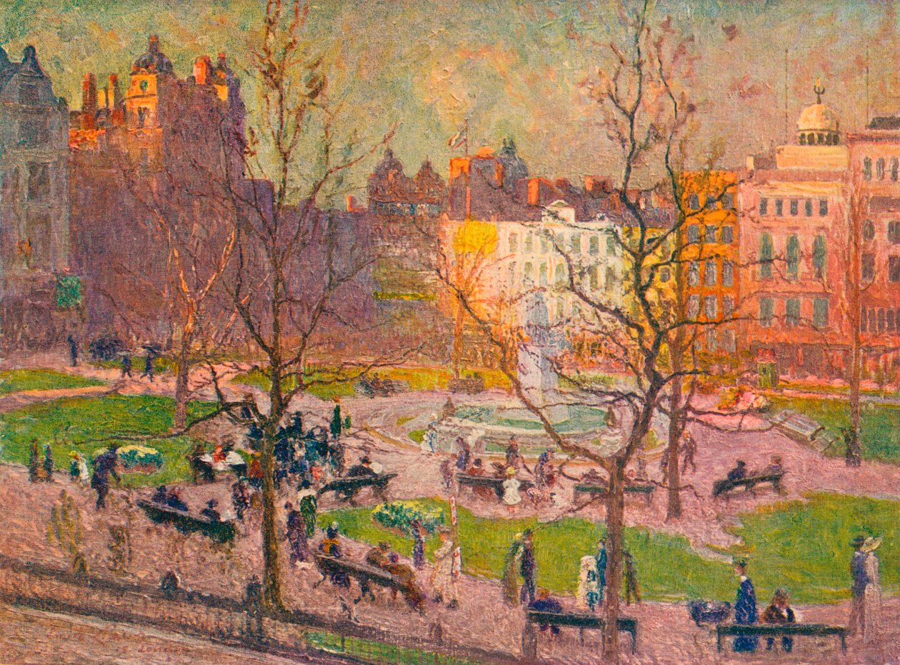 March Sunshine, Leicester Square, c1914 av Emile Claus