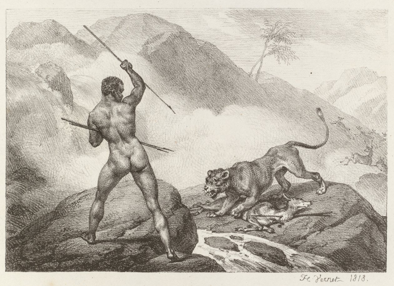 Afrikansk jeger av Emile Jean Horace Vernet