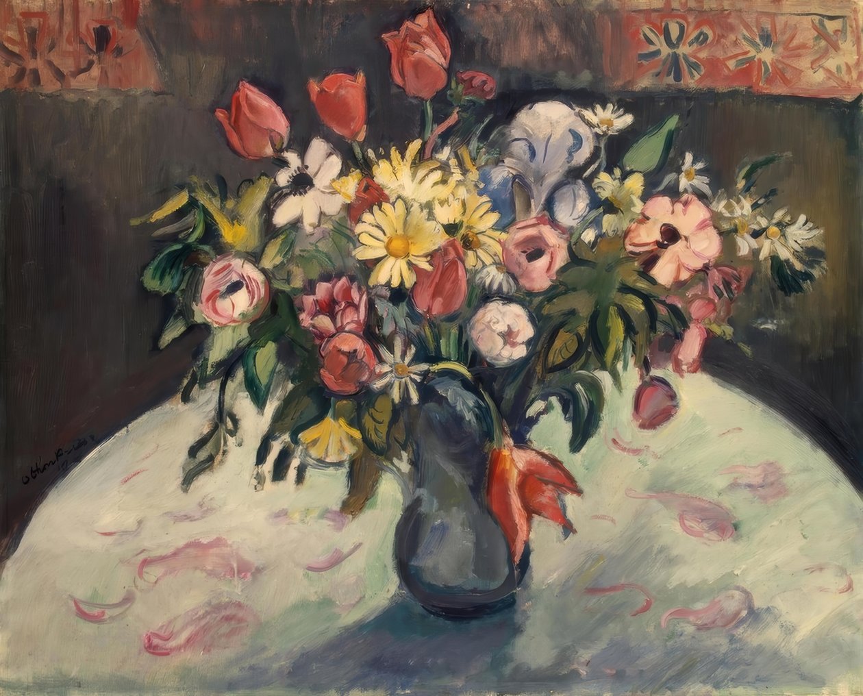 Blomster (tulipaner og tusenfryd) av Emile Othon Friesz