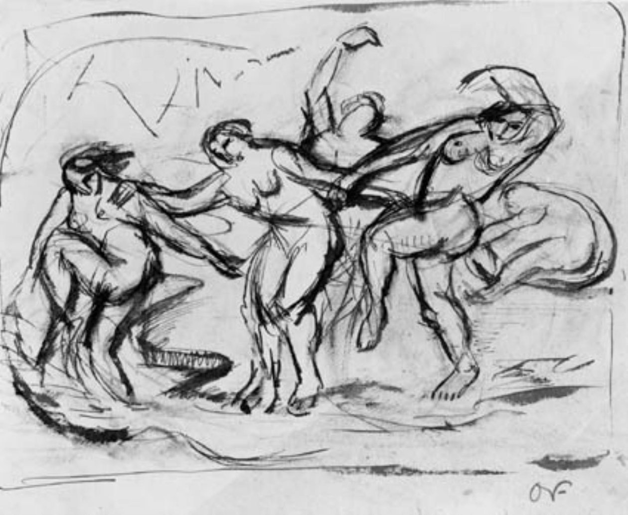 Figurkomposisjon med badende og dansende kvinner. av Emile Othon Friesz