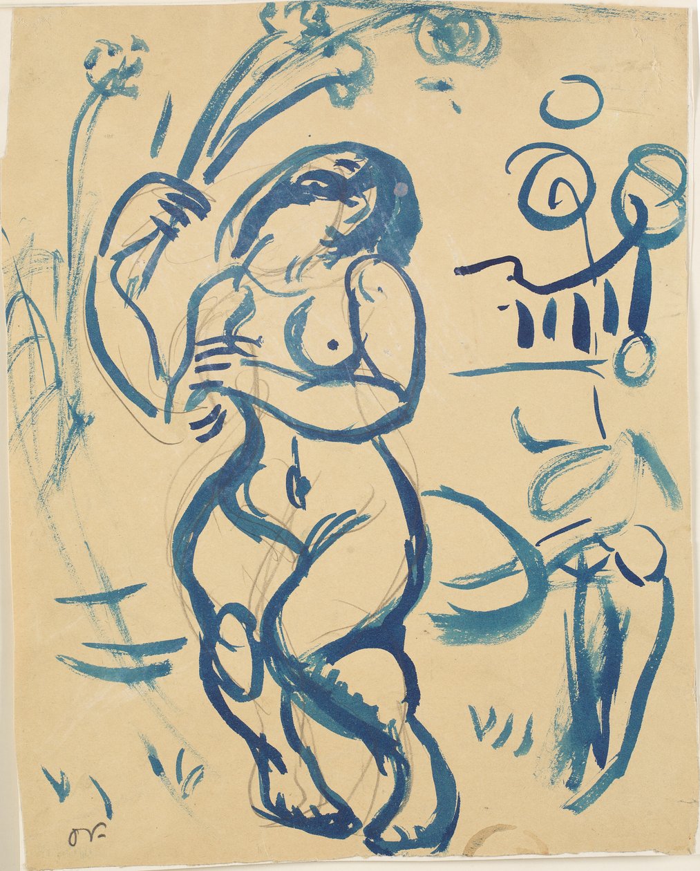Stående naken kvinne. av Emile Othon Friesz