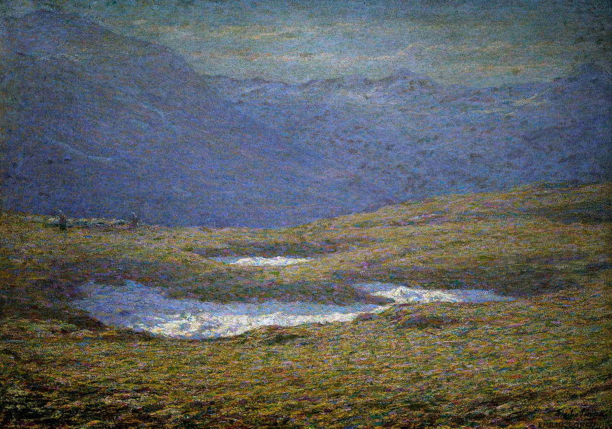 Alpint landskap av Emilio Longoni