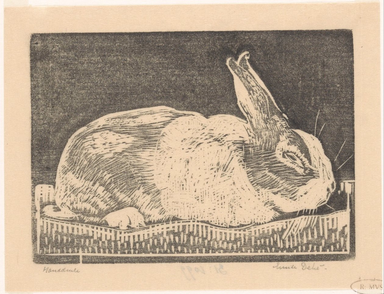 Kanin av Emilius Wilhelmus Dehé (signed by artist)