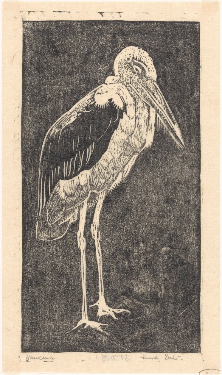 Marabou av Emilius Wilhelmus Dehé (signed by artist)