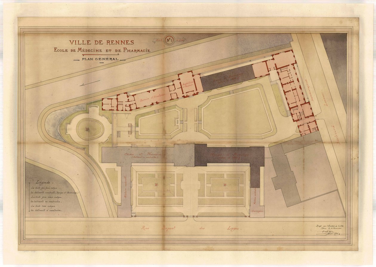 Kart over Rennes School of Medicine and Pharmacy av Emmanuel le Ray