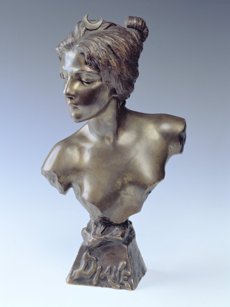 Byste av Diana, ca. 1910 (bronse) av Emmanuel Villanis