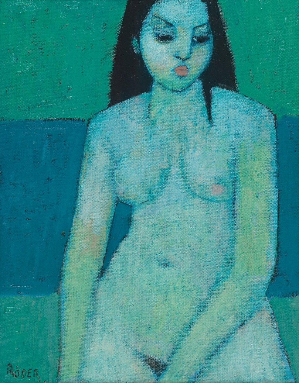 Angelina Nude (olje om bord) av Endre Roder