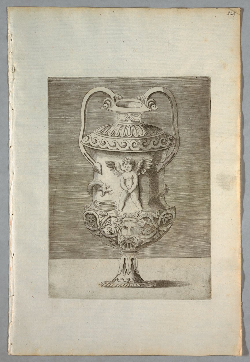 Vase (plate 9 i en serie) av Enea Vico