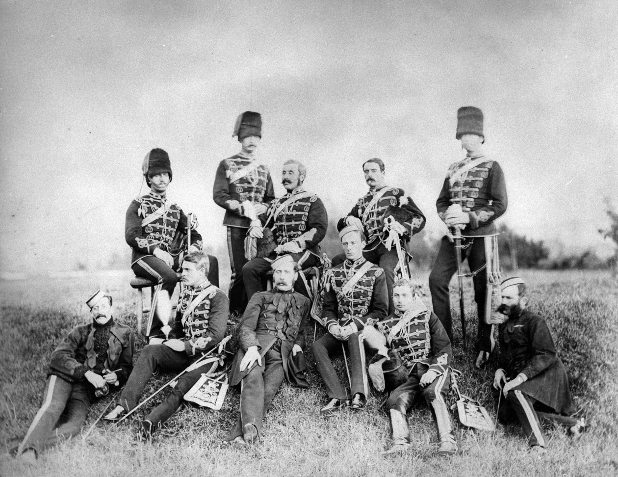 En gruppe britiske hæroffiserer, ca. 1870-90 av English Photographer