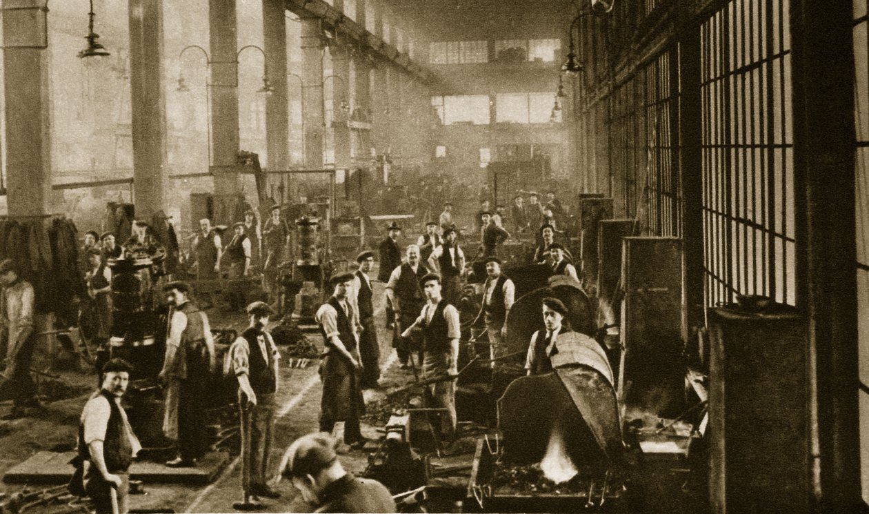 En smedbutikk på Beckton Gas Works (sepia-bilde) av English Photographer