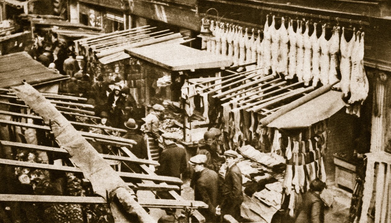 Berwick Street Market, Soho, på en lørdag (sepia-bilde) av English Photographer