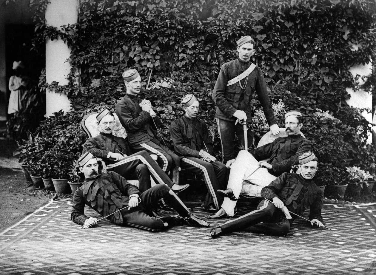 Britiske artillerioffiserer i India, ca. 1860-80 av English Photographer